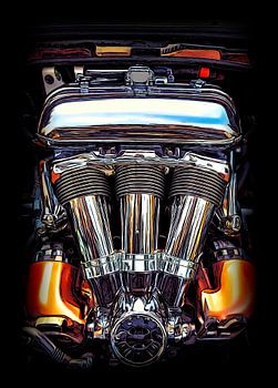 Glänzender Motorblock