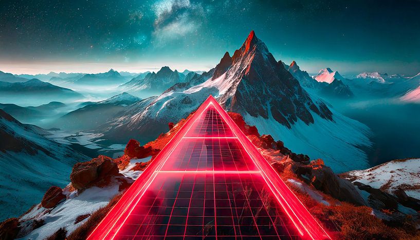 Berge mit Schnee und Wolken von Mustafa Kurnaz