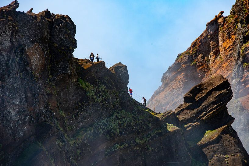 people at the viewpoint on the top of the pico arieiro mountains on march 24 2016 in Funchal,this mo by ChrisWillemsen