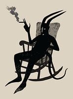 The Devil's Break - Duistere Humor Muurkunstillustratie
