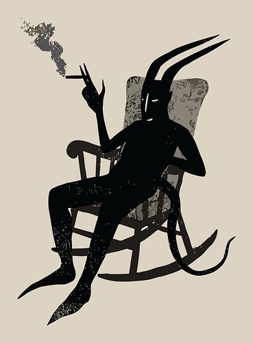 The Devil's Break - Duistere Humor Muurkunstillustratie