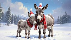 Eselsmutter mit ihrem Fohlen... von Ans Bastiaanssen