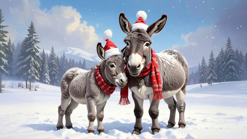 Mama ezel met haar veulen... van Ans Bastiaanssen