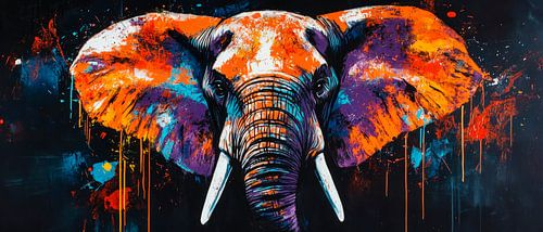 Kleurrijk olifantenportret - artistiek ontworpen