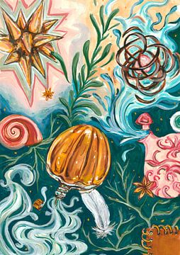 Abstract space objecten illustratie van Dominique Bonne