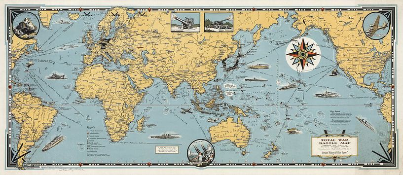 Oorlogskaart van de Wereld van World Maps