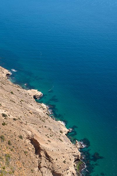 Blue Mediterranean Sea and cliffs by Adriana Mueller