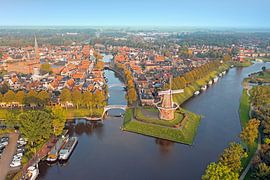 Luftaufnahme der Stadt Dokkum in Friesland von Eye on You