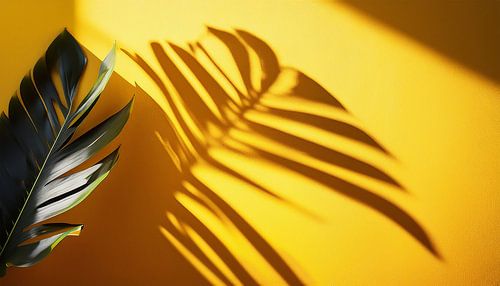 Plant met gele achtergrond