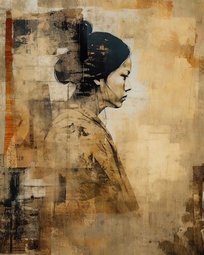 Collage Wabi-sabi in Erdtönen