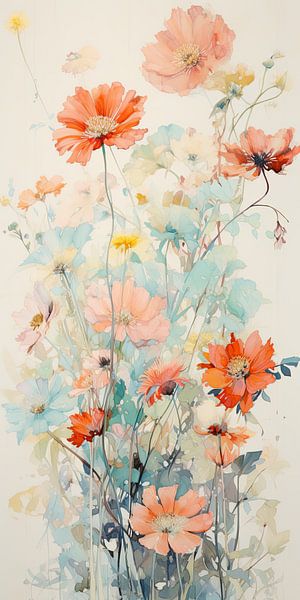 Floral portrait by Wonderful Art