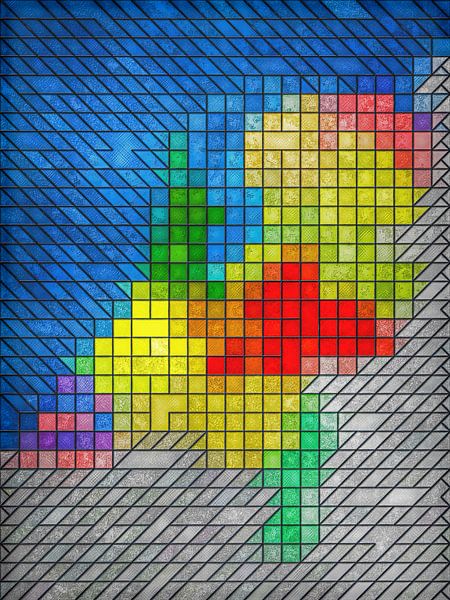Stained glass map of the Netherlands by Frans Blok - photos, art and other wall decoration