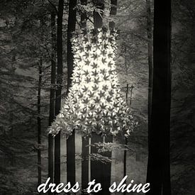 Jurk in het bos met tekst/ Dress to shine sur Tineke Bos