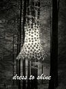 Jurk in het bos met tekst/ Dress to shine van Tineke Bos thumbnail