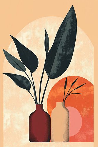 Geometric Still Life in Terracotta no.1