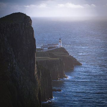 Blue light at Neist Point Lighthouse, Isle of Skye, Scotland