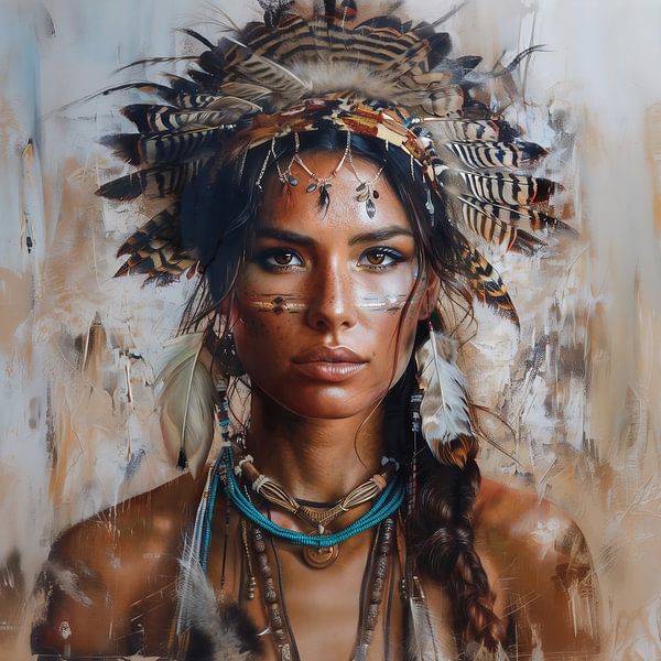 Portrait of an Indian girl van Jellie van Althuis