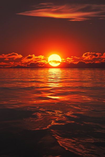 red ocean sunset vertical by Markus Gann