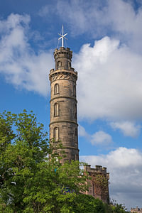 Nelson-Denkmal, Calton Hill; Edinburgh; Schottland; Vereinigtes Königreich
