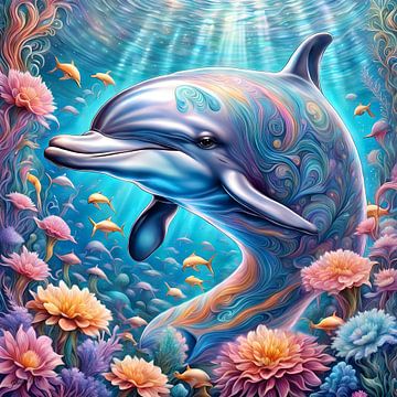 Schattige kleine dolfijn (2) van Johanna's Art