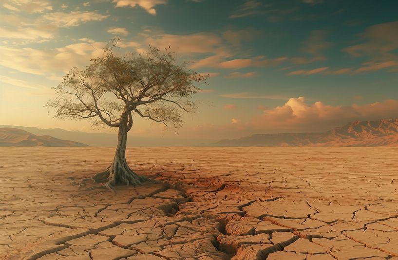 Baum im Sonnenuntergang von fernlichtsicht