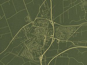Carte de Meppel en or vert sur Map Art Studio