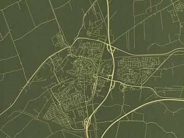 Kaart van Meppel in Groen Goud van Map Art Studio