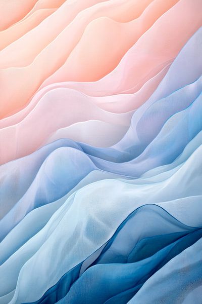 Delicate golven van zachte kleuren van Poster Art Shop