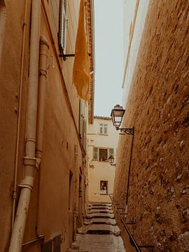 Up the Stairs We Go | Travel Photography Art Print in the Streets of Menton | Cote d’Azur, South of France van ByMinouque