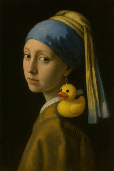 La fille à la boucle d'oreille en canard par Poster Art Shop