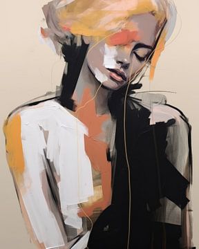 Modern en abstract geïllustreerd portret van Carla Van Iersel
