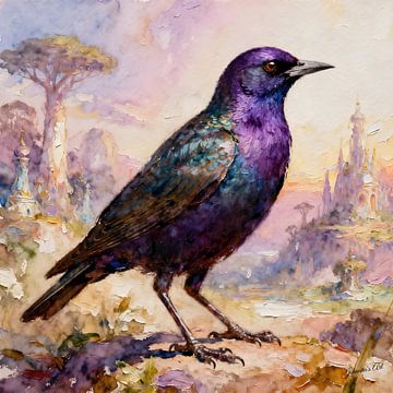 Schöne Vögel der Welt - Violettrückenstar von Johannas Art Creations