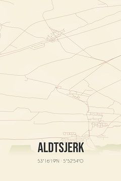 Vintage landkaart van Aldtsjerk (Fryslan) van Rezona