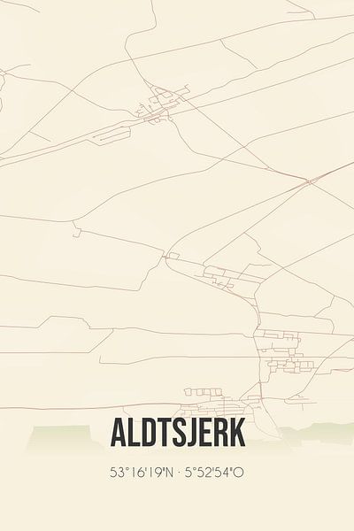 Vintage map of Aldtsjerk (Fryslan) by Prints of Place