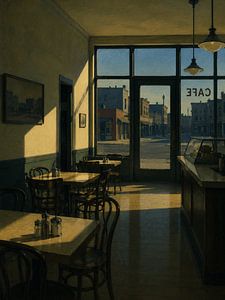 Empty Cafe Interior at Dawn