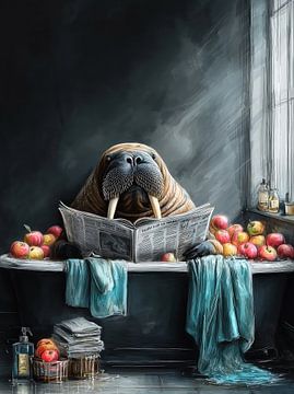 Walross in der Badewanne