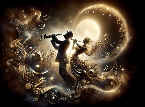 A saxophone player and a flautist doing a performance together