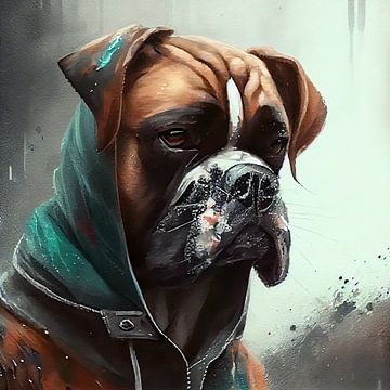 Watercolor Boxer Dog by Chromatic Fusion Studio