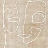 Un visage minimaliste dans un jeu de lignes sur Thea