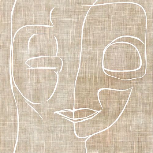 Un visage minimaliste dans un jeu de lignes sur Thea