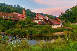 Maisons à colombages à Schiltach au lever du soleil sur Henk Meijer Photography