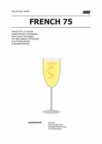 french 75 cocktail over