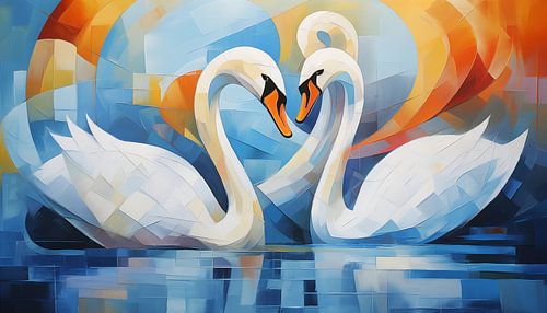 Abstraktes Schwanen-Panorama