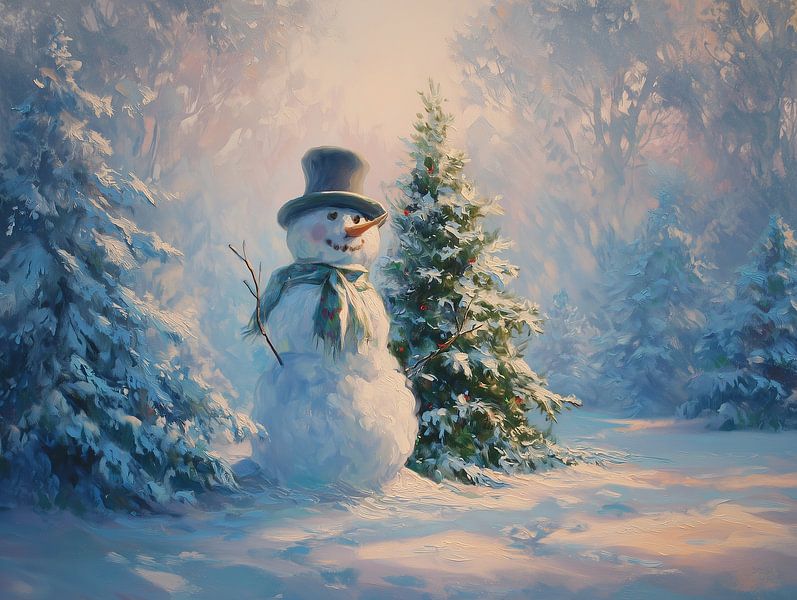 Snowman | Snowman Christmas by ARTEO Paintings