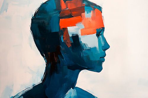 Farbenfrohe Gedanken – Kopfstudie