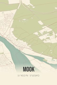 Vintage map of Mook (Limburg) by Rezona