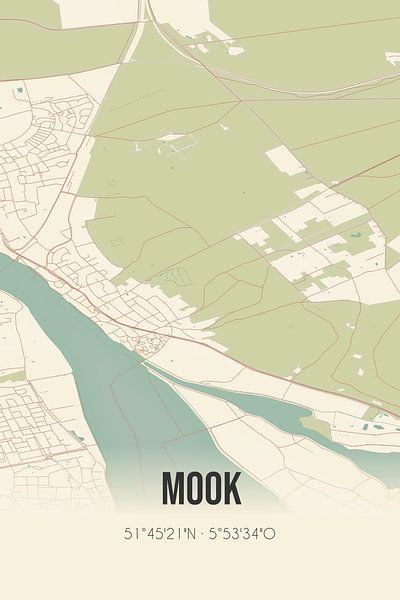 Vintage map of Mook (Limburg) by Prints of Place