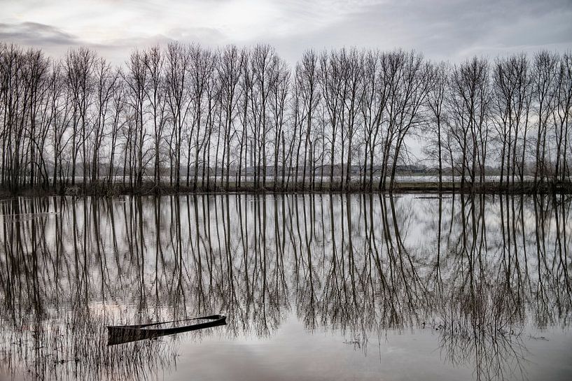 Half sunk boat during high tide. by Ron van der Stappen