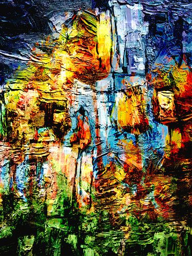 Tulpen in de zon abstract schilderwerk