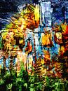Tulips in the sun abstract painting by Arjen Roos thumbnail